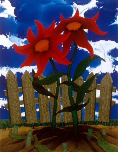 "Memorial Day Survivors" - 2001/2002 - 85"h.x62"w. Acrylic Paintskin on stretched canvas.