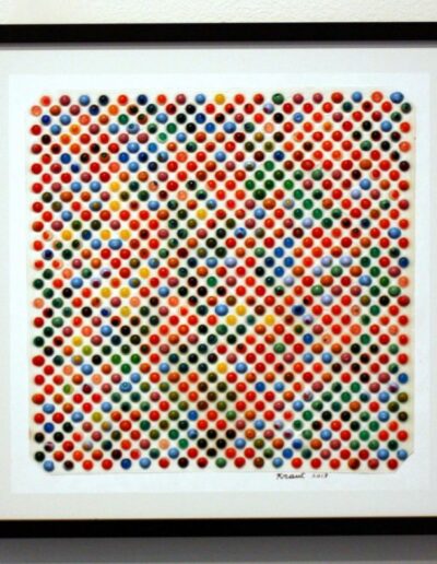 "Pixels" - Miller - 2013 - 12"h.x12"w. Cast paint.