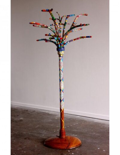 "The Tree of Inheritance" - 2012 - 7'h.x4'w.x4'd. - Paintskins wrapped on welded steel and recycled bicycle parts.